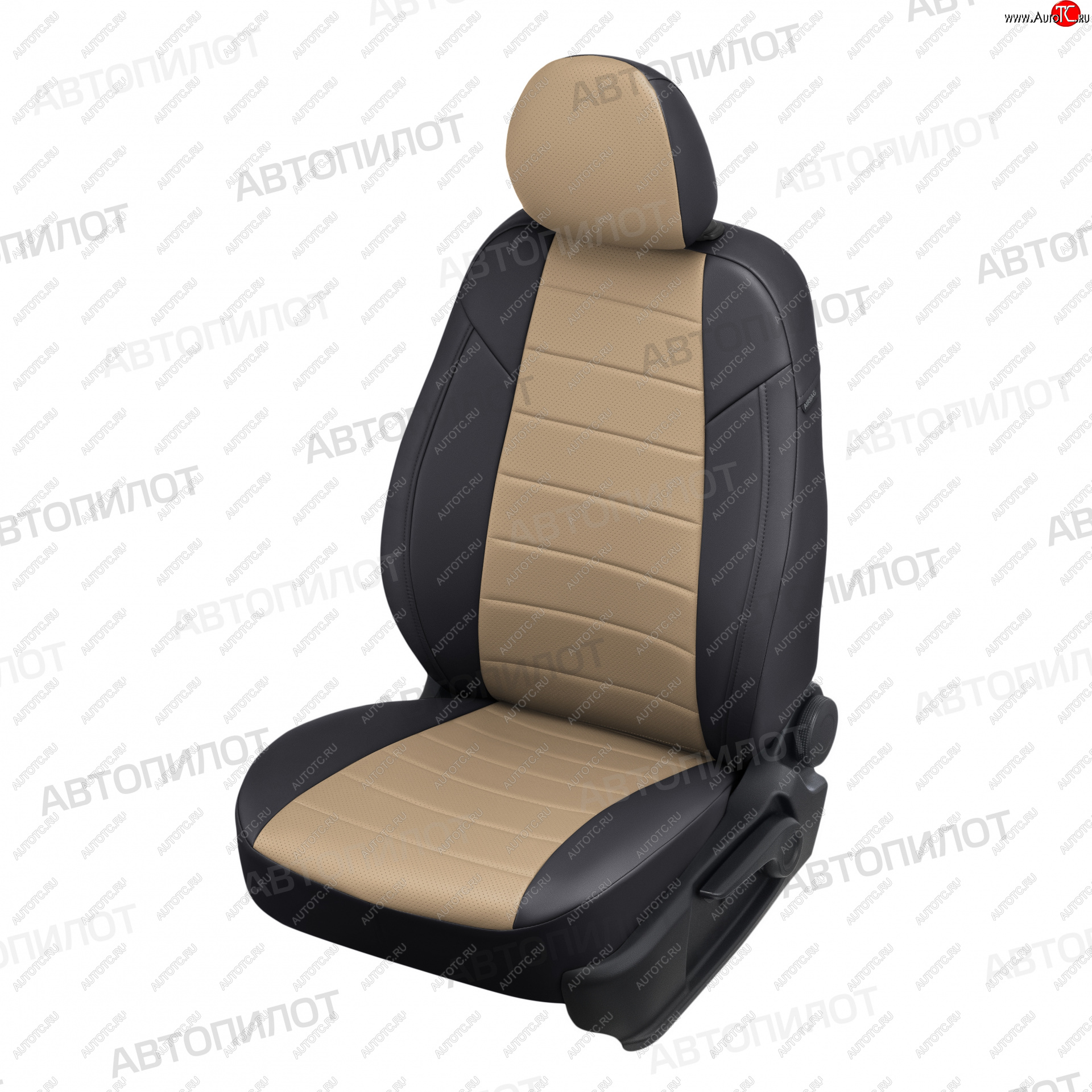 8 399 р. Чехлы сидений (экокожа) Автопилот Ford Focus 1 универсал дорестайлинг (1998-2002) (черный/темно-бежевый)  с доставкой в г. Самара