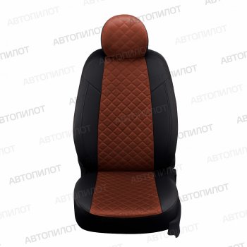 10 649 р. Чехлы сидений (Titanium, экокожа/алькантара) Автопилот Ромб Ford Mondeo MK5 CD391 дорестайлинг седан (2014-2018) (темно-коричневый)  с доставкой в г. Самара. Увеличить фотографию 4
