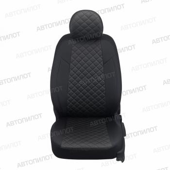 8 749 р. Чехлы на сиденья Ромб (раздел. 40/60 экокожа) Автопилот Toyota C-HR NGX10, ZGX10 дорестайлинг (2016-2019) (черный)  с доставкой в г. Самара. Увеличить фотографию 3