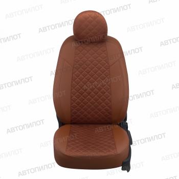 8 749 р. Чехлы на сиденья Алькантара ромб (раздел. 40/60 экокожа) Автопилот Toyota C-HR NGX10, ZGX10 рестайлинг (2019-2025) (коричневый)  с доставкой в г. Самара. Увеличить фотографию 5