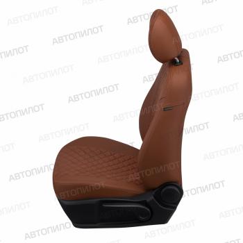 8 749 р. Чехлы на сиденья Алькантара ромб (раздел. 40/60 экокожа) Автопилот Toyota C-HR NGX10, ZGX10 рестайлинг (2019-2025) (коричневый)  с доставкой в г. Самара. Увеличить фотографию 3