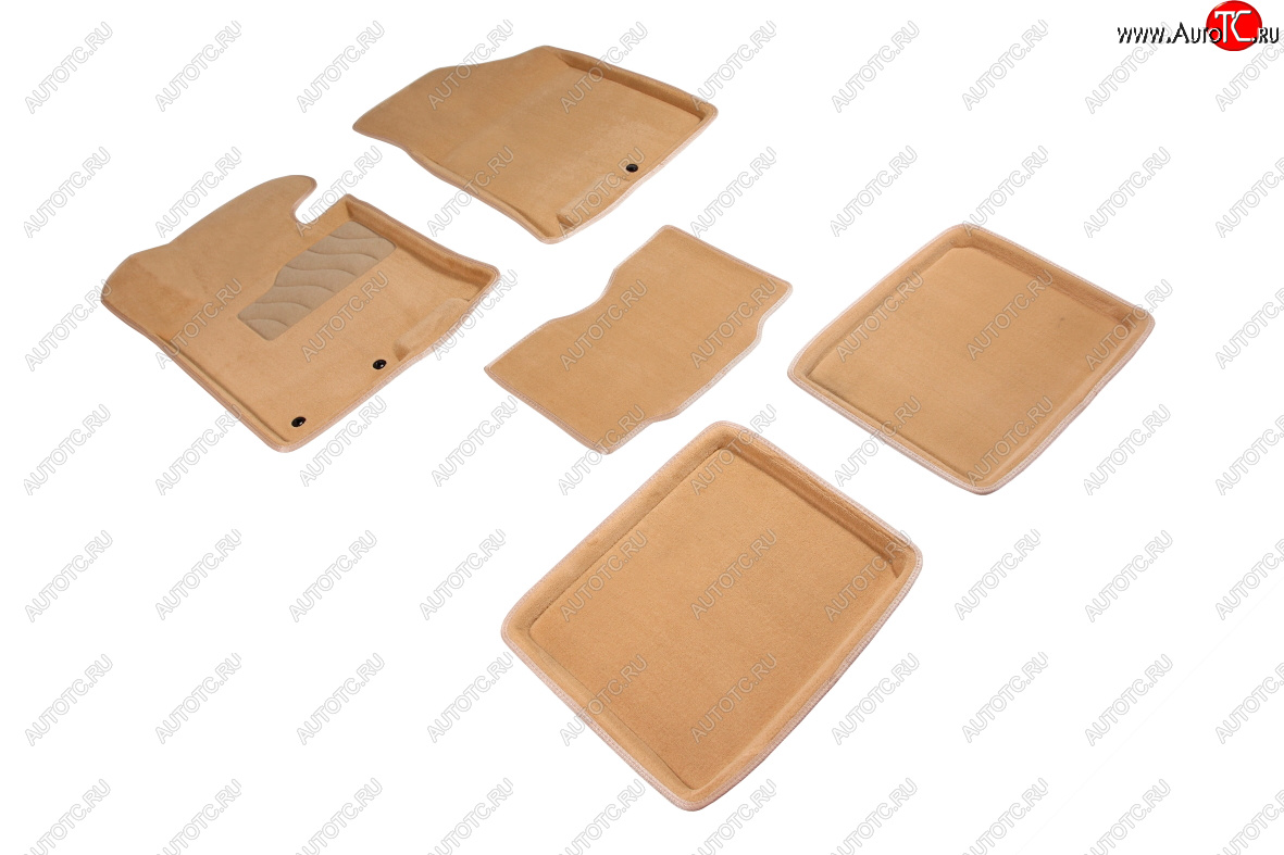 7 649 р. Комплект ковриков салона (ворсовые, 3D) SEINTEX  Hyundai I40  1 VF (2011-2019) дорестайлинг седан, дорестайлинг универсал, рестайлинг седан, рестайлинг универсал (Бежевый)  с доставкой в г. Самара