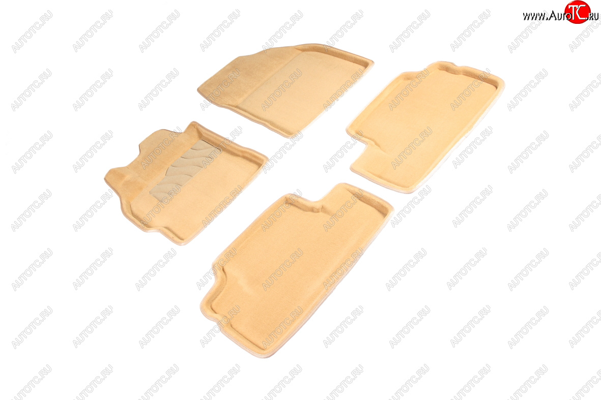 7 399 р. Комплект ковриков салона (ворсовые, 3D) Seintex  Toyota Corolla ( E150,  E140) (2006-2013) седан дорестайлинг, седан рестайлинг (Бежевый)  с доставкой в г. Самара