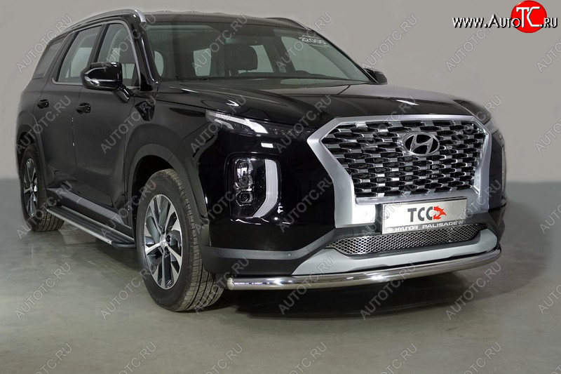 21 999 р. Защита переднего бампера нижняя d60,3 мм ТСС Тюнинг  Hyundai Palisade  LX2 (2018-2022) (нержавейка)  с доставкой в г. Самара