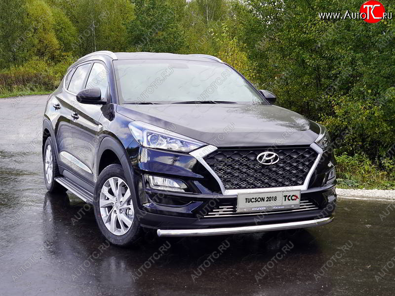 17 649 р. Защита переднего бампера нижняя d60,3 мм ТСС Тюнинг  Hyundai Tucson  TL (2018-2021) рестайлинг (нержавейка)  с доставкой в г. Самара