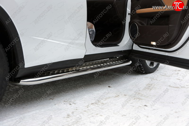 36 999 р. Пороги с площадкой 60,3 мм F-Sport ТСС Тюнинг Lexus RX 200T AL20 дорестайлинг (2015-2017) (серые)  с доставкой в г. Самара