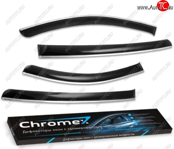 3 379 р. Дефлекторы окон (с хром. молдингом) CHROMEX Jeep Grand Cherokee WK2 дорестайлинг (2010-2013)  с доставкой в г. Самара