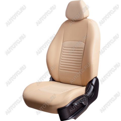 8 549 р. Комплект чехлов для сидений (РЗС 60/40 2Г Илана+Орегон ) ТУРИН СТ Lord Autofashion Ford Fiesta 6 хэтчбэк 5 дв. рестайлинг (2012-2019) (бежевый, вставка бежевая, строчка бежевая)  с доставкой в г. Самара