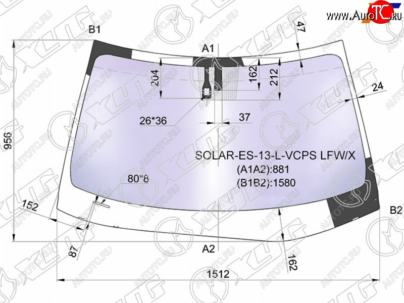 23 399 р. Стекло лобовое (Атермальное Датчик дождя Молдинг) XYG Lexus ES350 XV60 дорестайлинг (2012-2015)  с доставкой в г. Самара