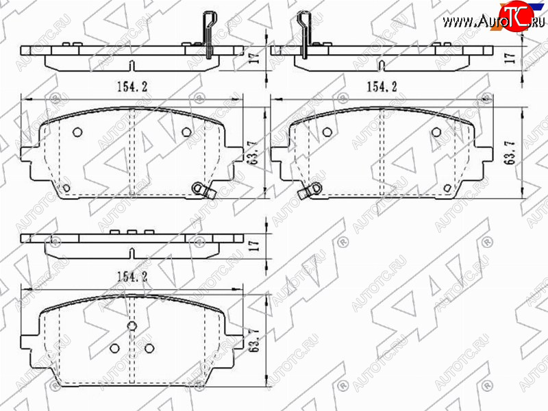 1 399 р. Колодки тормозные передние FR-FL SAT  Hyundai Santa Fe TM рестайлинг (2020-2022)  с доставкой в г. Самара