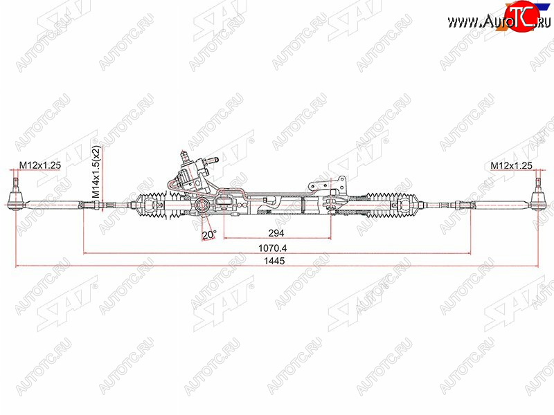 24 399 р. Рейка рулевая LHD SAT Nissan Teana 2 J32 дорестайлинг (2008-2011)  с доставкой в г. Самара