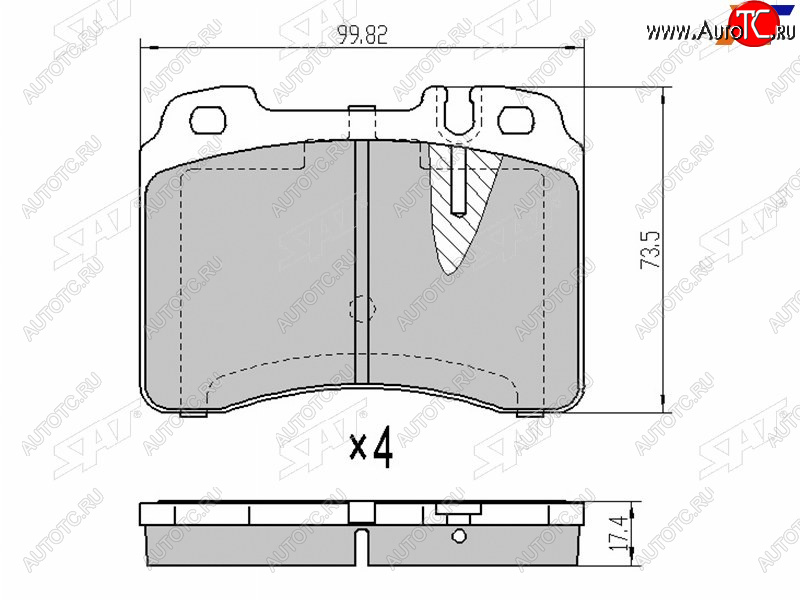1 189 р. Колодки тормозные перед FR-FL SAT Mercedes-Benz E-Class W210 седан рестайлинг (1999-2002)  с доставкой в г. Самара