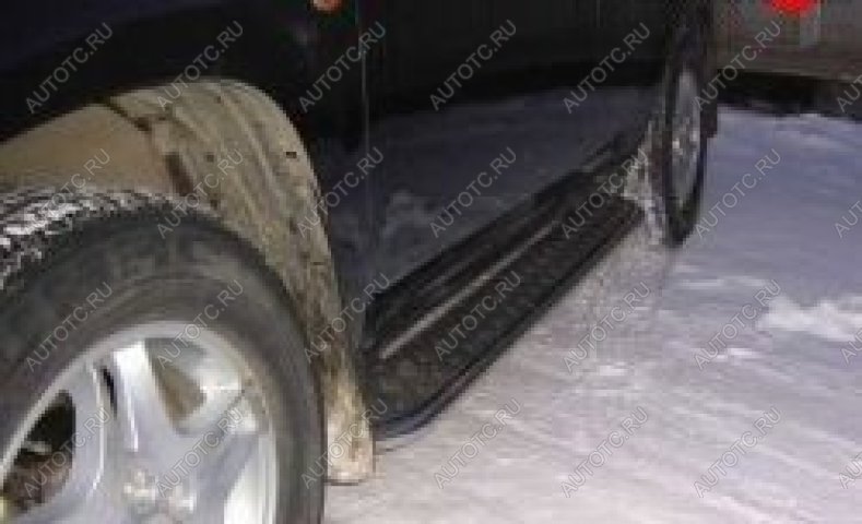 22 899 р. Защита порогов d57 с листом Slitkoff Ford Explorer U502 1-ый рестайлинг, 5 дв. (2015-2018) (нержавейка с полимерным покрытием в цвет черный)  с доставкой в г. Самара