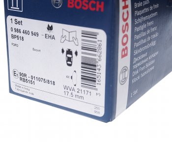 1 459 р. Колодки тормозные передние (4шт.) BOSCH Ford Escort ANL 1-ый рестайлинг универсал (1992-1994)  с доставкой в г. Самара. Увеличить фотографию 3
