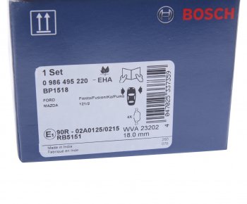 1 949 р. Колодки тормозные передние (4шт.) BOSCH Mazda Demio 2 DY дорестайлинг (2002-2005)  с доставкой в г. Самара. Увеличить фотографию 4