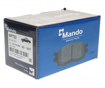 1 429 р. Колодки тормозные передние (4шт.) MANDO Toyota Tacoma N200 PickUp RegularCab дорестайлинг (2004-2011)  с доставкой в г. Самара. Увеличить фотографию 2