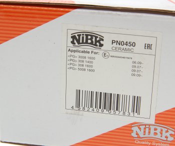 3 199 р. Колодки тормозные передние (4шт.) NIBK Peugeot 308 T7 универсал дорестайлинг (2007-2011)  с доставкой в г. Самара. Увеличить фотографию 4