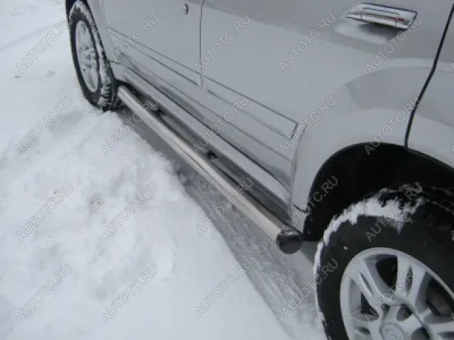12 749 р. Правый порог труба (d57) SLITKOFF Volkswagen Transporter T5 рестайлинг (2009-2015) (нержавейка, на торцах пластиковые заглушки)  с доставкой в г. Самара