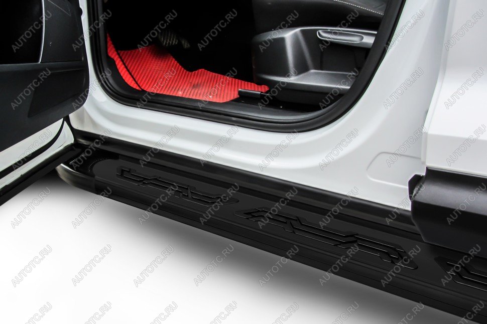 21 999 р. Пороги алюминиевые Alfa SLITKOFF Toyota RAV4 XA30 5 дв. 1-ый рестайлинг (2008-2010) (Black)  с доставкой в г. Самара