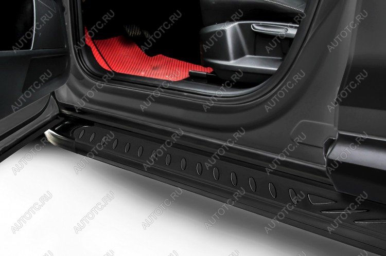 21 999 р. Пороги алюминиевые (KASTEN) Elite SLITKOFF Volkswagen Transporter T5 рестайлинг (2009-2015) (Black)  с доставкой в г. Самара