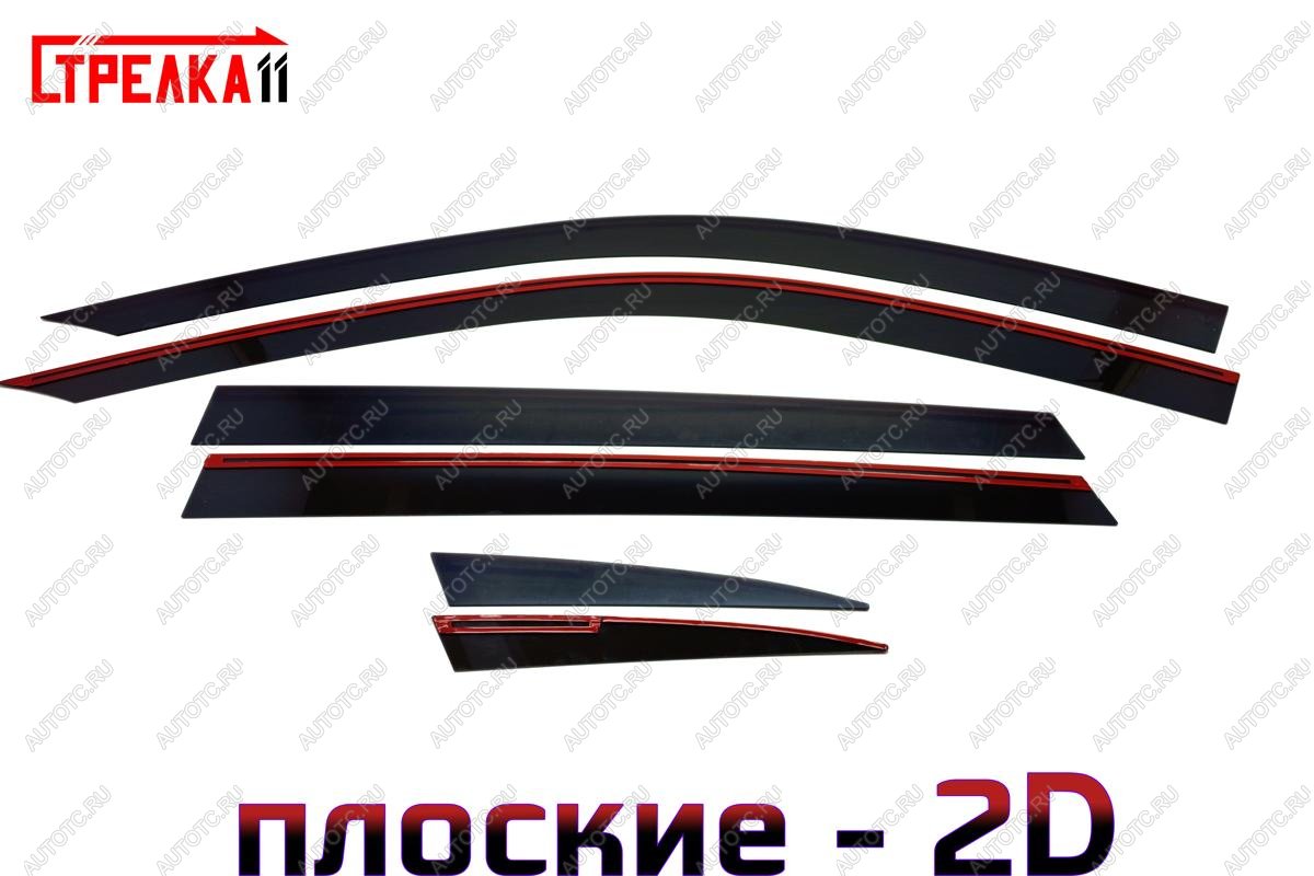 4 699 р. Дефлекторы окон 2D Стрелка11 Geely Monjaro (2022-2025) (черные)  с доставкой в г. Самара