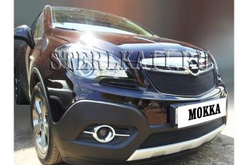 759 р. Зимняя заглушка решетки радиатора (низ) Стрелка11 Opel Mokka  дорестайлинг (2012-2016) (черная)  с доставкой в г. Самара. Увеличить фотографию 2