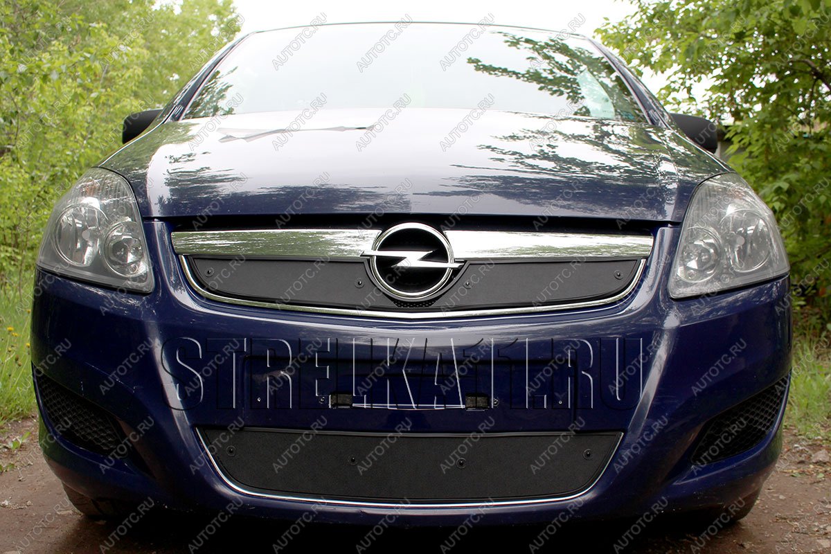 759 р. Зимняя заглушка решетки радиатора (низ) Стрелка11 Opel Zafira В рестайлинг (2007-2015) (черная)  с доставкой в г. Самара