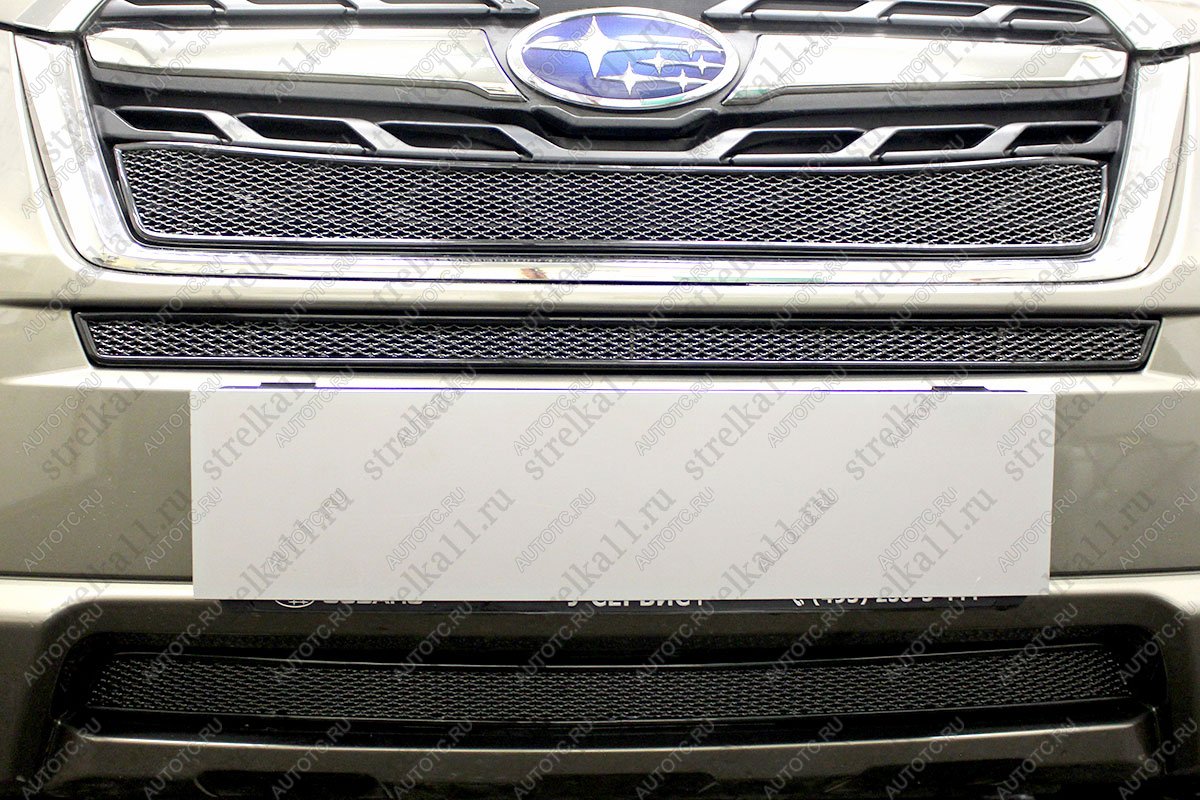 3 899 р. Защита радиатора(верх) Стрелка11 PREMIUM Subaru Forester SJ рестайлинг (2016-2019) (черная)  с доставкой в г. Самара