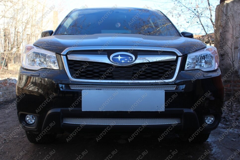 3 599 р. Защита радиатора (низ) Стрелка11 PREMIUM Subaru Forester SJ дорестайлинг (2012-2016) (хром)  с доставкой в г. Самара
