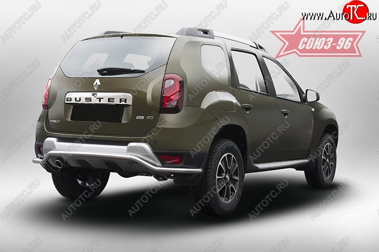 8 504 р. Волнистая защита заднего бампера с диаметром 42мм Souz-96 Renault Duster HS рестайлинг (2015-2021)  с доставкой в г. Самара