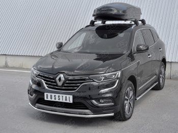 14 999 р. Защита переднего бампера (Ø42 мм, нержавейка) SLITKOFF Renault Koleos 2 (2016-2025)  с доставкой в г. Самара. Увеличить фотографию 2