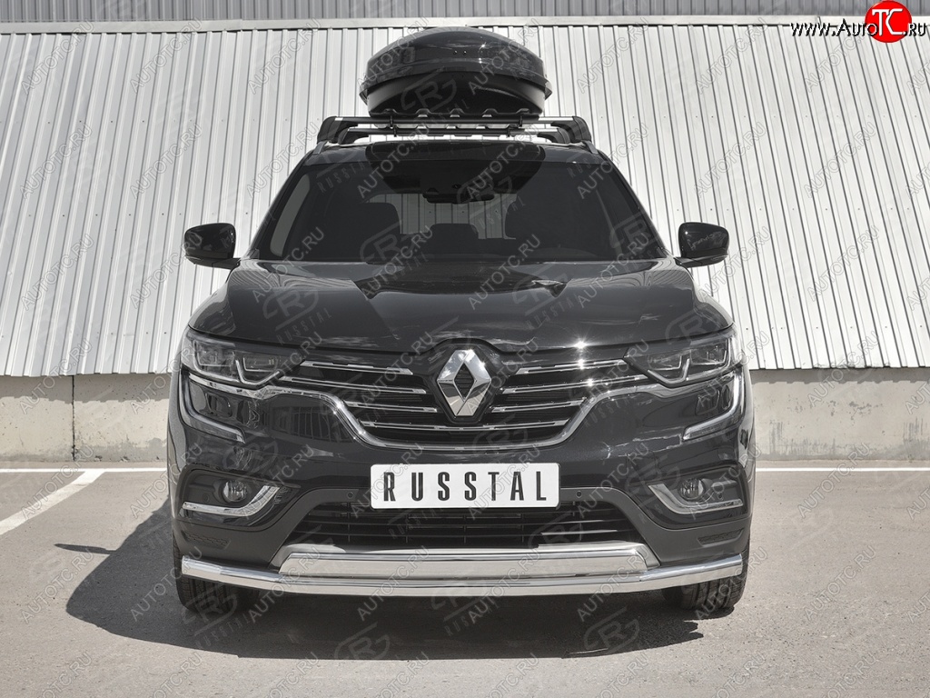 16 099 р. Защита переднего бампера (2 трубы Ø63 и 75х42 мм, нержавейка) Russtal Renault Koleos 2 (2016-2025)  с доставкой в г. Самара