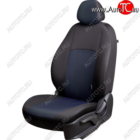 5 899 р. Чехлы сидений Lord Autofashion Дублин (жаккард, раздел. задн. спинка 40/20/40 и сиденье 40/60, 3Г-образ. подголовника) Honda CR-V RE1,RE2,RE3,RE4,RE5,RE7 дорестайлинг (2007-2010) (Чёрный, Ёж синий)  с доставкой в г. Самара