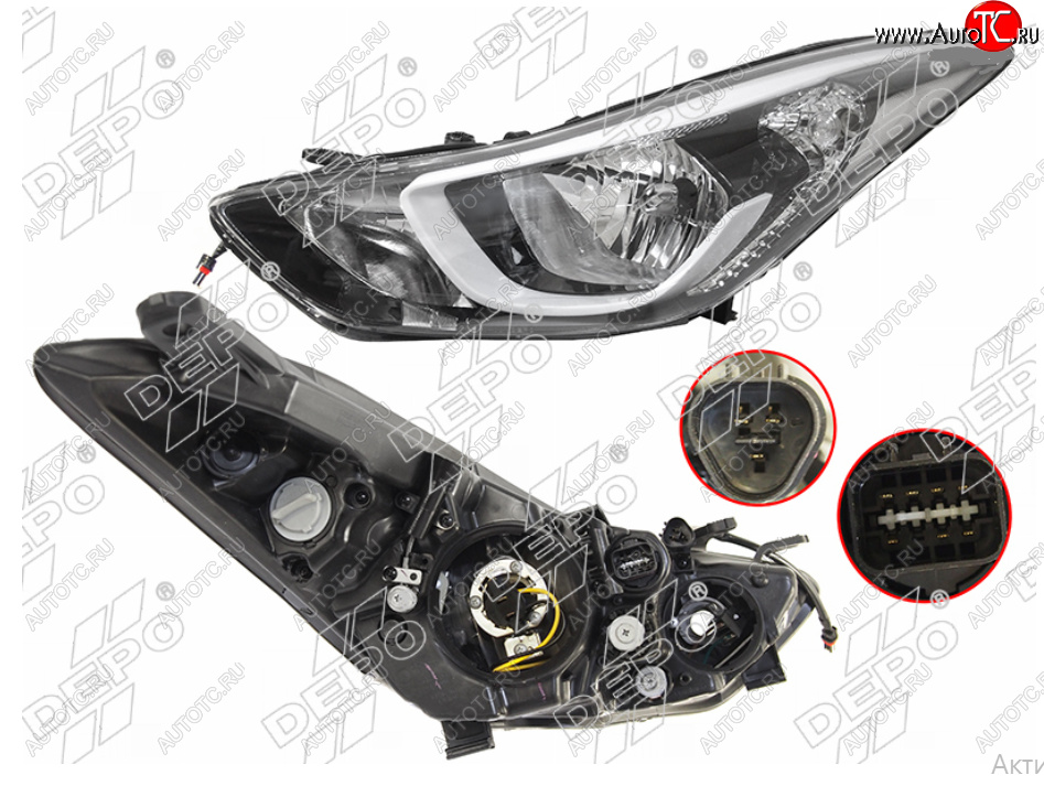 13 999 р. Левая фара (под корректор) DEPO Hyundai Elantra MD рестайлинг (2013-2016)  с доставкой в г. Самара