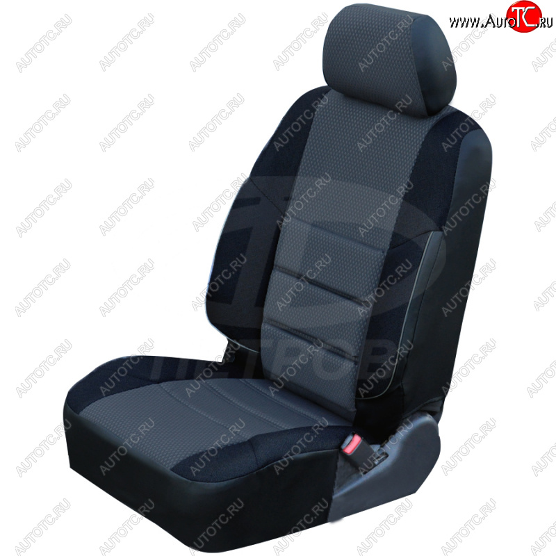 4 799 р. Чехлы сидений (экокожа-жаккард) Петров А10  Daewoo Nexia  рестайлинг (2008-2015) (Черный)  с доставкой в г. Самара