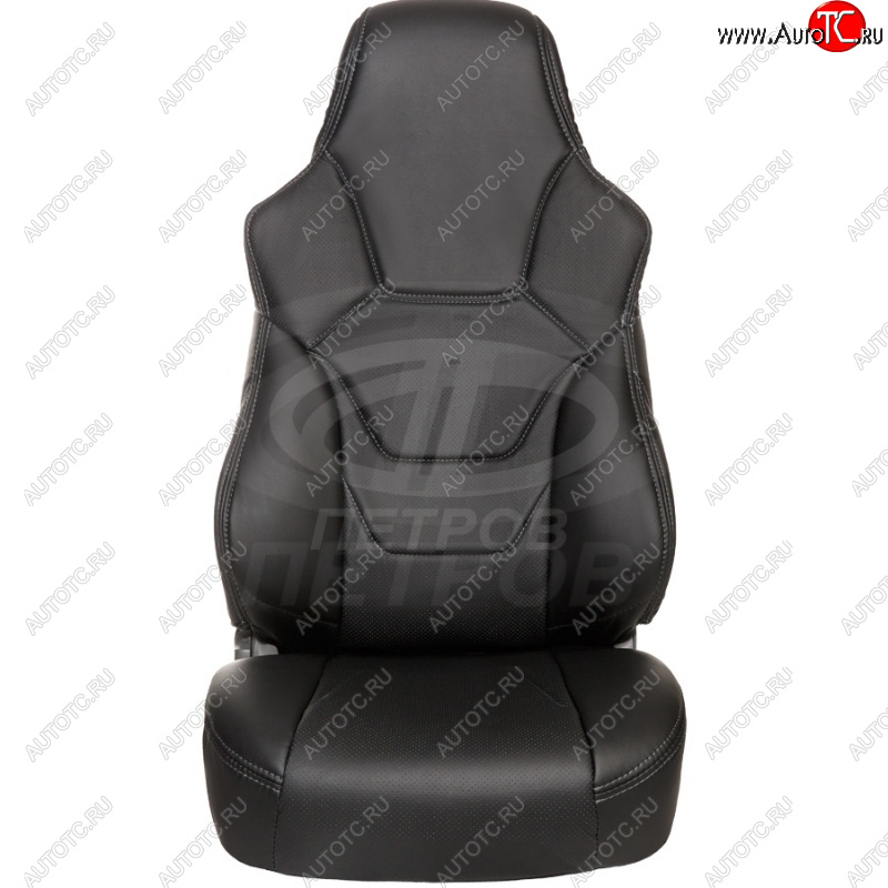 5 599 р. Чехлы (экокожа, base/classic, 60/40) ПЕТРОВ R.SPORT  Hyundai Solaris  RBr (2010-2017), KIA Rio  3 QB (2011-2017) (черный/черный)  с доставкой в г. Самара