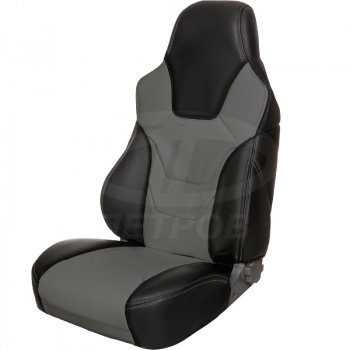 5 599 р. Чехлы (экокожа, base/classic, 60/40) ПЕТРОВ R.SPORT  Hyundai Solaris  RBr (2010-2017), KIA Rio  3 QB (2011-2017) (черный/серый)  с доставкой в г. Самара. Увеличить фотографию 2