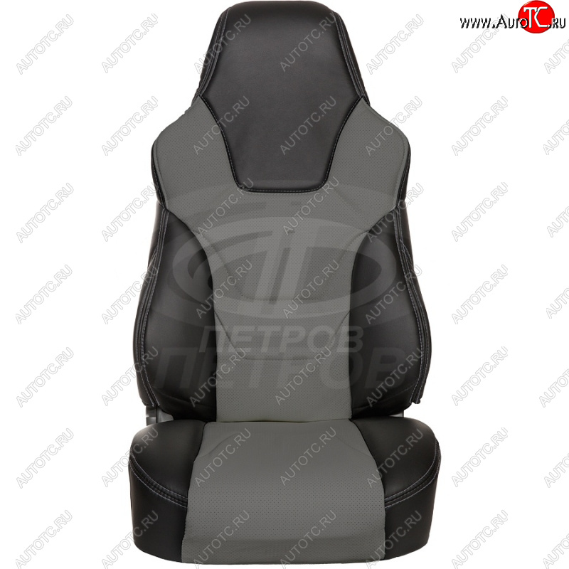 5 599 р. Чехлы (экокожа, 60/40) ПЕТРОВ R.SPORT  Hyundai Solaris  HCR (2020-2022), KIA Rio  4 FB (2016-2025) (черный/серый)  с доставкой в г. Самара