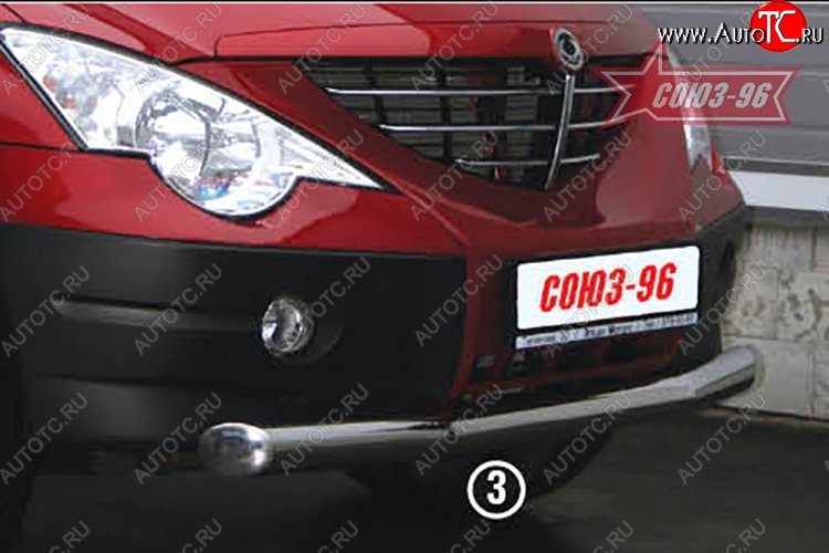 11 924 р. Защита переднего бампера одинарная Souz-96 (d76) SSANGYONG Actyon Sport (2006-2011)  с доставкой в г. Самара