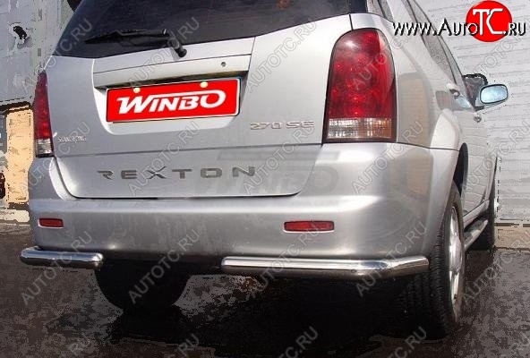 4 499 р. Защита заднего бампера WINBO (нержавейка)  SSANGYONG Rexton  Y200 (2001-2006)  с доставкой в г. Самара