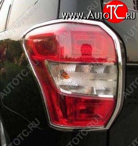 5 949 р. Накладки на фонари СТ Subaru Forester SJ дорестайлинг (2012-2016) (Неокрашенные)  с доставкой в г. Самара