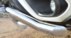 22 999 р. Защита переднего бампера (2 трубыØ63 мм, волна, нержавейка) SLITKOFF Subaru Forester SJ дорестайлинг (2012-2016)  с доставкой в г. Самара. Увеличить фотографию 3