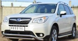 22 999 р. Защита переднего бампера (2 трубыØ63 мм, волна, нержавейка) SLITKOFF Subaru Forester SJ дорестайлинг (2012-2016)  с доставкой в г. Самара. Увеличить фотографию 4