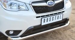 16 999 р. Одинарная защита переднего бампера диаметром 76 мм SLITKOFF Subaru Forester SJ дорестайлинг (2012-2016)  с доставкой в г. Самара. Увеличить фотографию 3