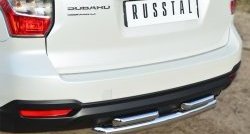 16 999 р. Защита заднего бампера (2 трубы Ø63 и 42 мм, нержавейка) SLITKOFF Subaru Forester SJ дорестайлинг (2012-2016)  с доставкой в г. Самара. Увеличить фотографию 2
