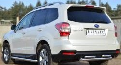 16 999 р. Защита заднего бампера (2 трубы Ø63 и 42 мм, нержавейка) SLITKOFF Subaru Forester SJ дорестайлинг (2012-2016)  с доставкой в г. Самара. Увеличить фотографию 4