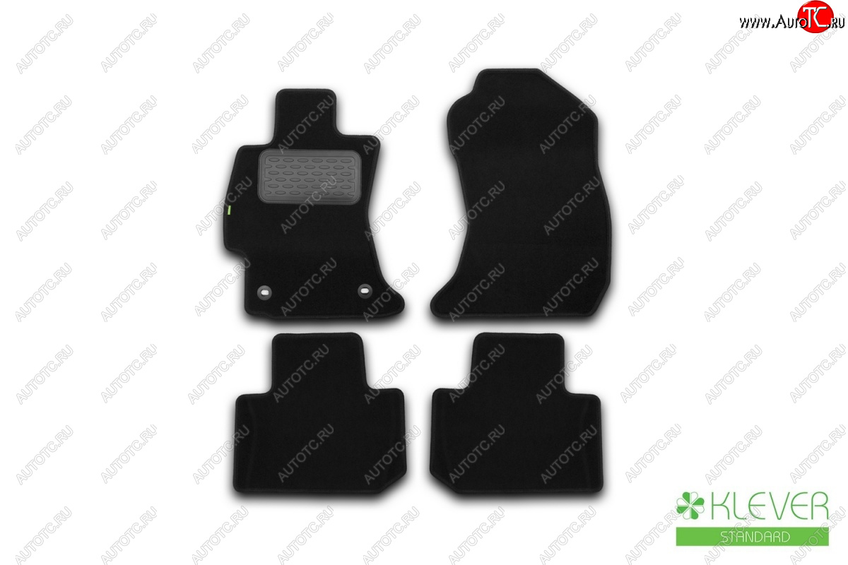 299 р. Текстильные коврики салона Klever Standart Subaru Forester SJ дорестайлинг (2012-2016) (Черные)  с доставкой в г. Самара