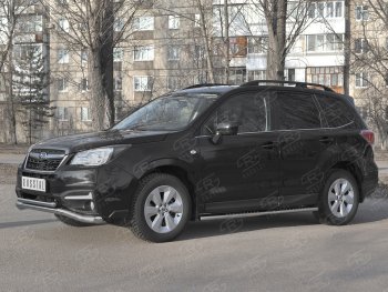 25 399 р. Защита переднего бампера (2 трубы Ø63 и 42 мм, нержавейка) SLITKOFF Subaru Forester SJ рестайлинг (2016-2019)  с доставкой в г. Самара. Увеличить фотографию 3