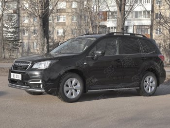 24 599 р. Защита переднего бампера SLITKOFF d63 секции-d42 дуга Subaru Forester SJ рестайлинг (2016-2019)  с доставкой в г. Самара. Увеличить фотографию 3