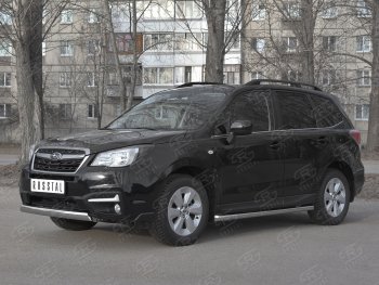 11 599 р. Защита переднего бампера (Ø75x42 мм, нержавейка) Russtal Subaru Forester SJ рестайлинг (2016-2019)  с доставкой в г. Самара. Увеличить фотографию 4